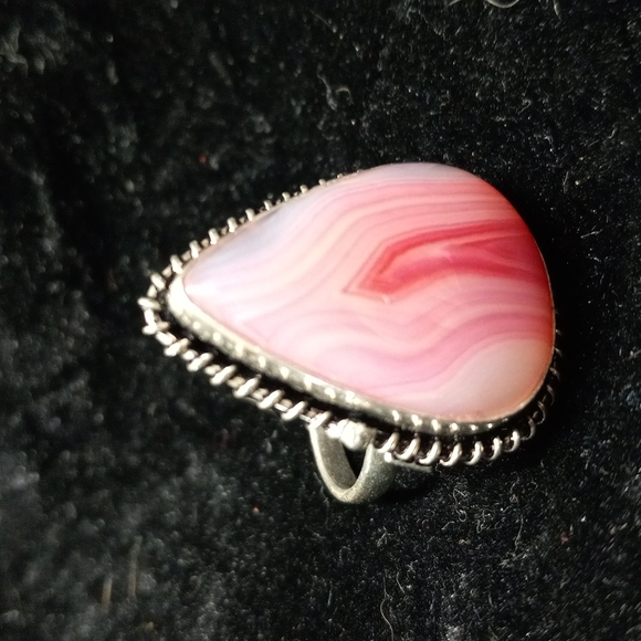 Agate gemstone ring size 8 - Picture 4 of 4